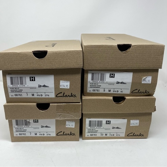 Clarks Women's Pure Belle Slip-On Burgundy Suede - 26168761 - Picture 8 of 9